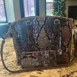 Brahmin Duxbury Diamondback satchel NWOT Cardholder included